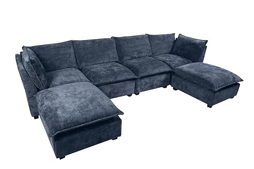 Modular Sectional Sofa with Ottoman, U-Shaped Lounge Couch H930