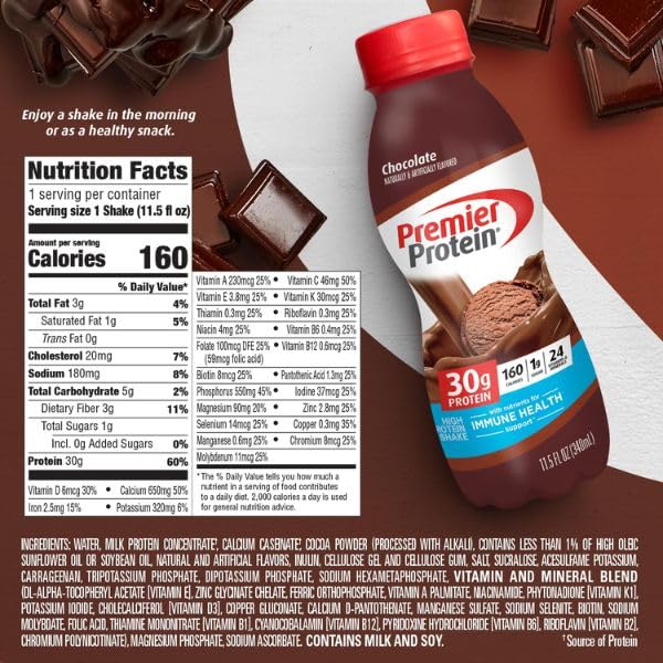 Café Latte Protein Shake, 30g Protein, 1g Sugar, 11.5 fl oz, 12 Pack W5537