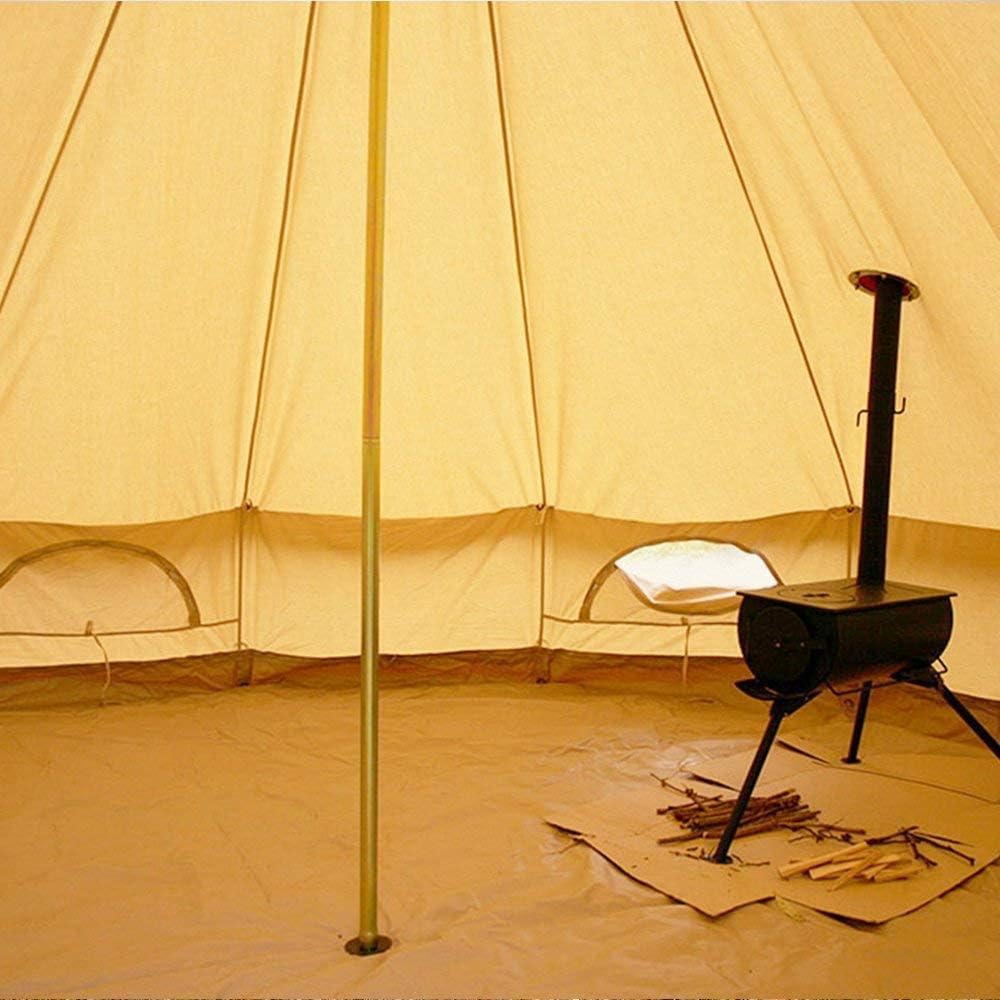 Waterproof Cotton Canvas Bell Tent with Stove Jack Hole for Camping X96807