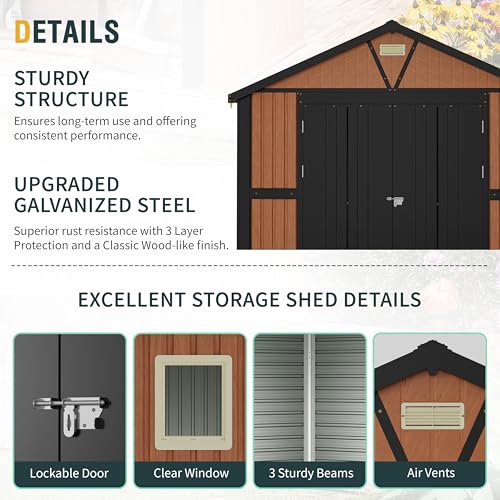 Metal Storage Shed 5x3 ft with Lockable Door for Garden and Backyard B82351