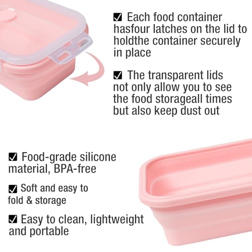 Collapsible Food Storage Containers with Airtight Lids, Microwave Safe S401756