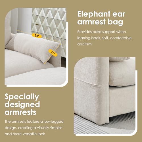 Modular Sectional Sofa with Ottoman, U-Shaped Lounge Couch H930