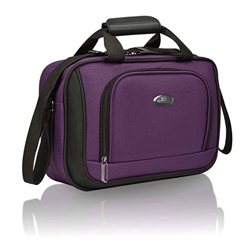 Rugged Fabric Expandable Carry-on Luggage Set, Purple, 4 Wheel C247776