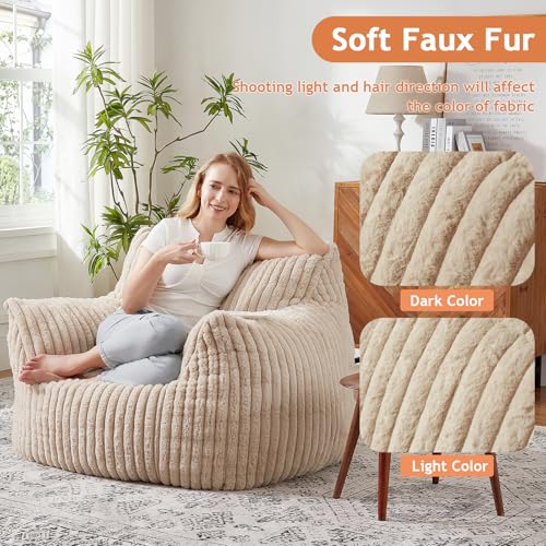 Plush Bean Bag Chair with Armrests for Adults and Teens M473