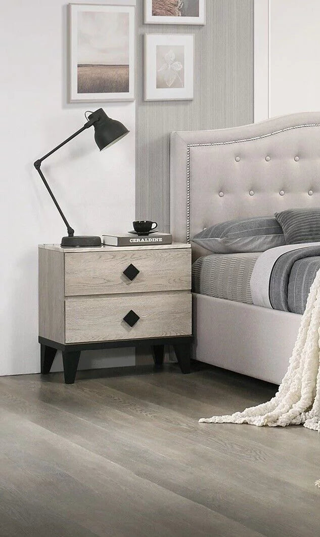 Cream Color Dresser Mirror with Nightstands and Chest Bedroom Set N23014