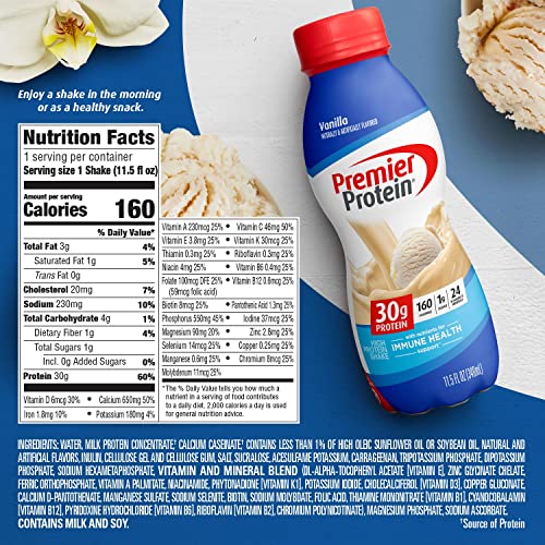 Café Latte Protein Shake, 30g Protein, 1g Sugar, 11.5 fl oz, 12 Pack W5537