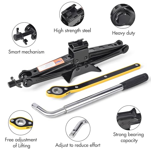 Car Jack Kit 2 Ton with Lug Wrench Tire Changing Tool for Car SUV E194
