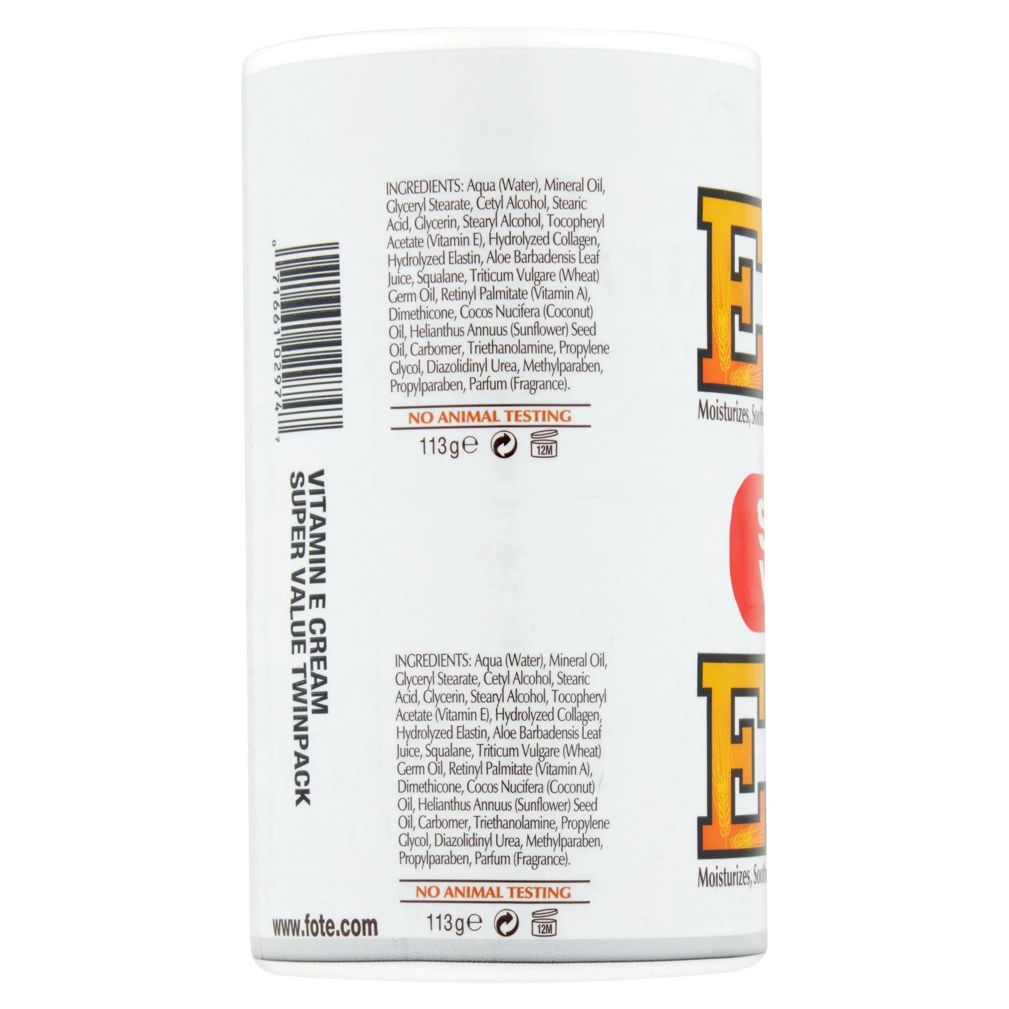 Vitamin E Skin Care Cream with Moisture, 4 oz, 6 Pack D9863