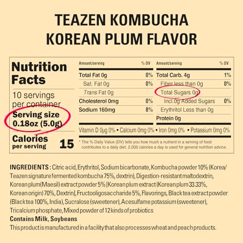 Kombucha Tea, Zero Sugar, Sparkling Powdered Mix, Berry I434