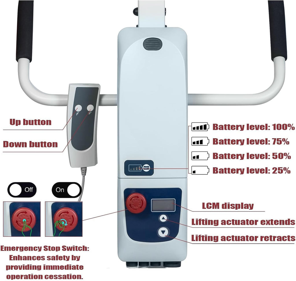 Electric Patient Lift - Aluminum Folding Body Transfer Lifter for Home, 500lbs Capacity Y17637