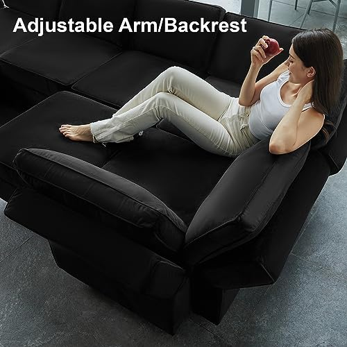 Modular Velvet Sectional Sofa with Chaise Lounge and Storage X4138