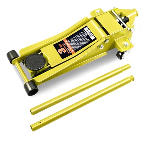 Floor Jack 3 Ton Capacity, Low Profile Heavy Duty Hydraulic Car Jack, Lifting Range 3"-20" O821