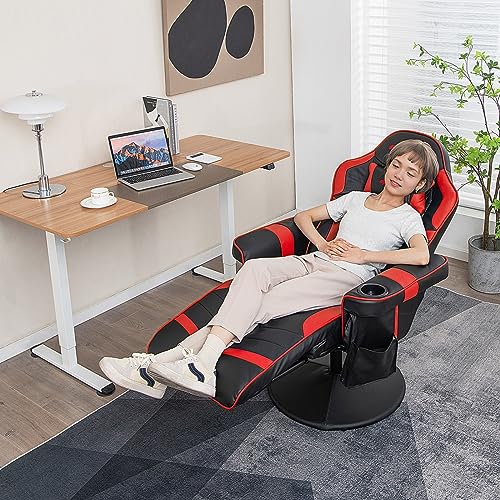 Massage Gaming Chair with Adjustable Backrest and Footrest G669073