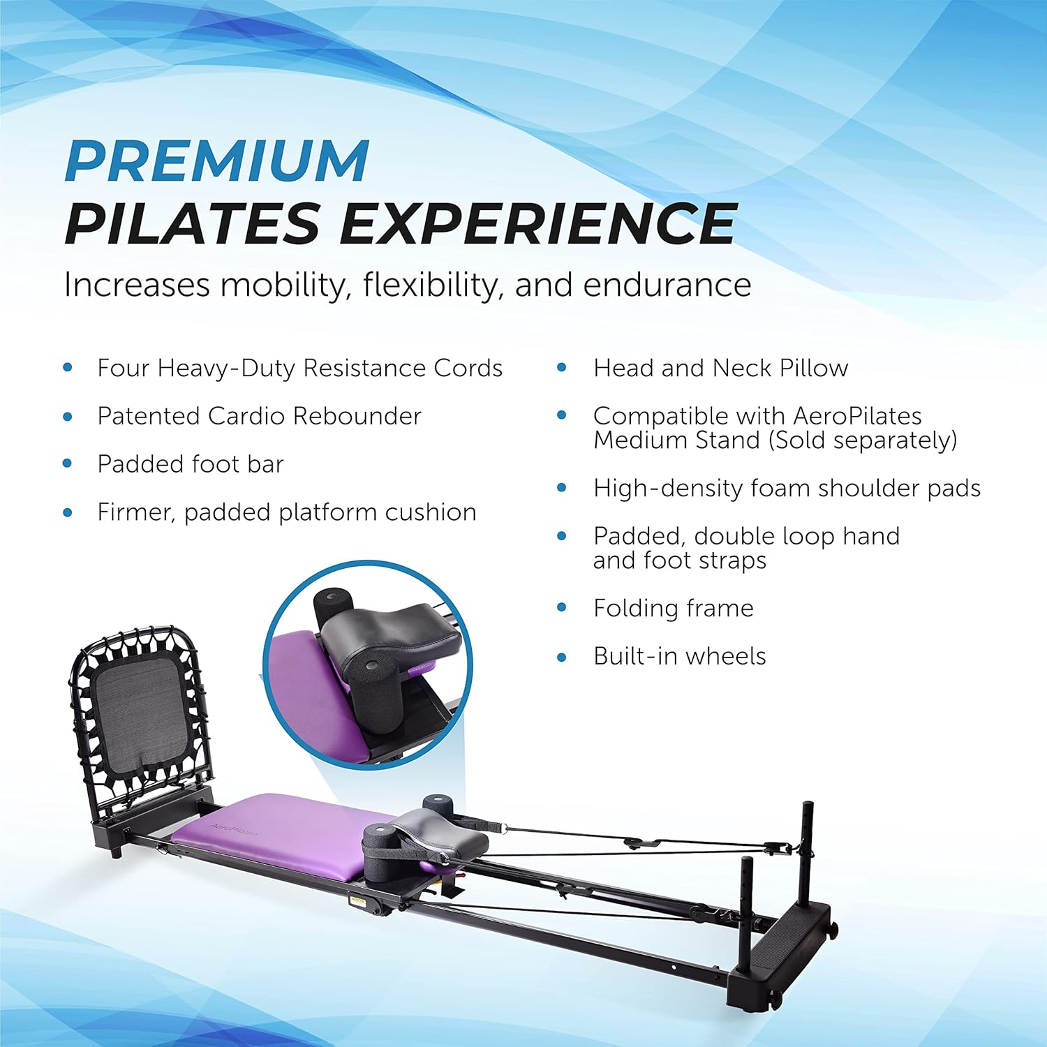 Pilates Reformer Workout Machine for Home Gym with Cardio Rebounder Q517482