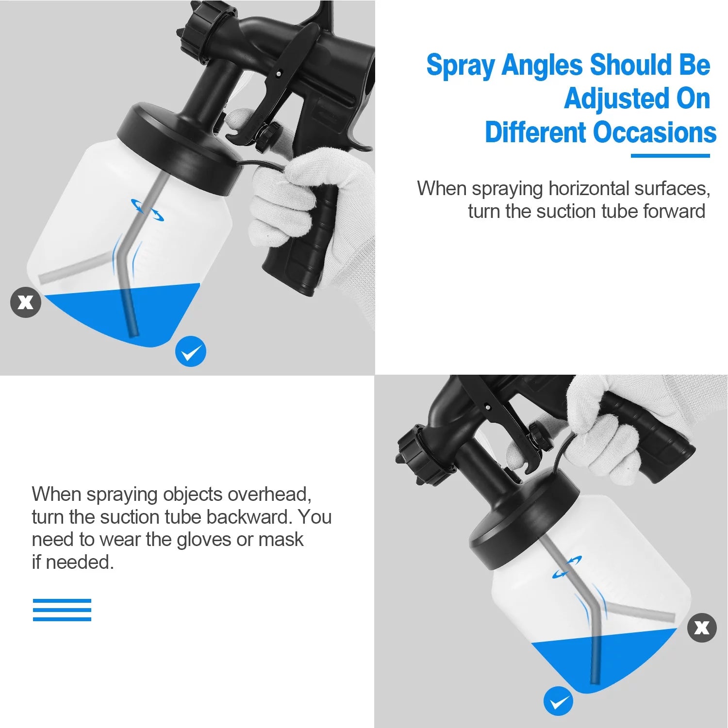 Paint Sprayer 800W Electric Paint Applicator with 3 Patterns for Cabinets, Fence, Walls, Door B551637