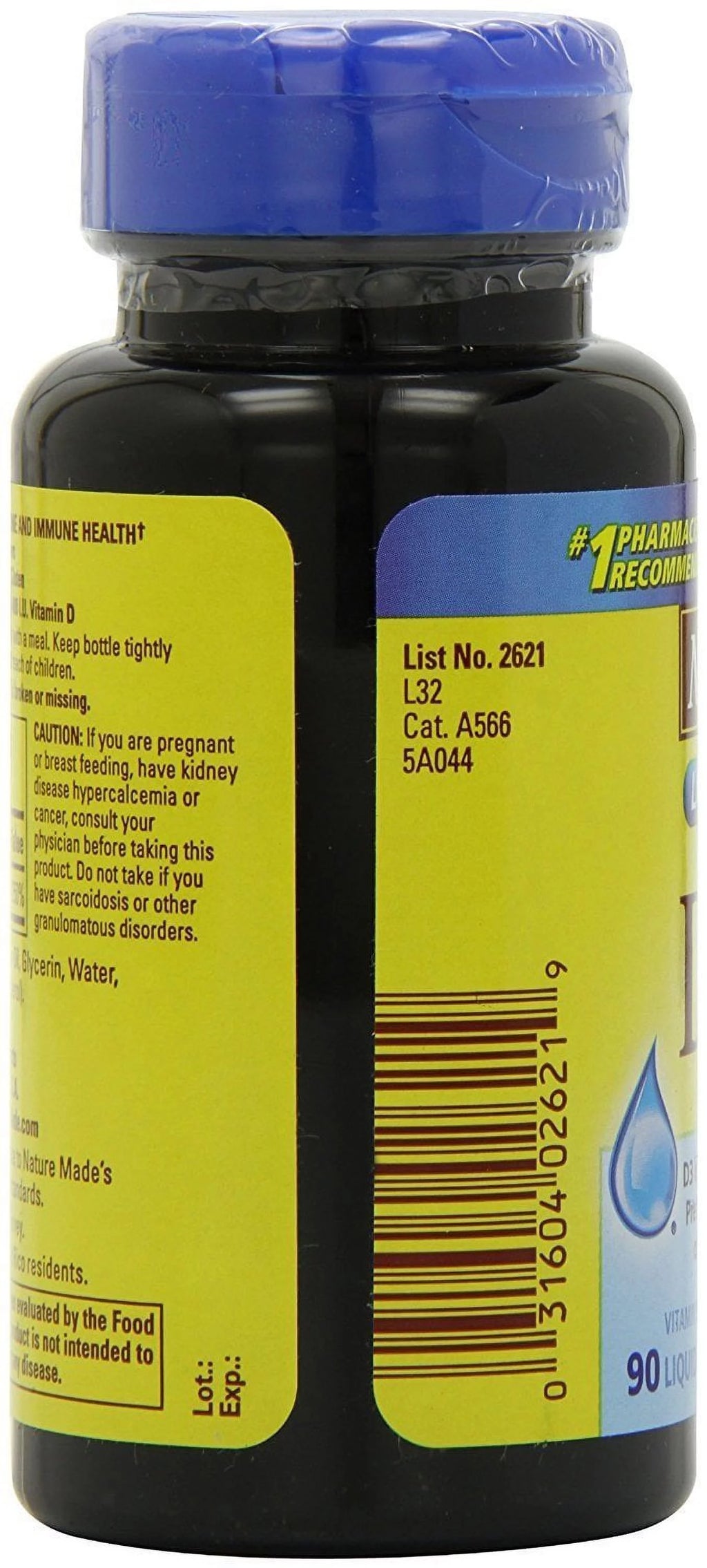Vitamin D3 Supplement for Bone & Teeth Support, 90 Count L227