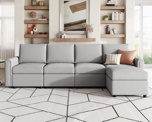 Modular Sectional Sofa with Storage, U Shaped Couch, Blue Y4358