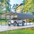 MELLCOM 12 x 20 ft Carport with Galvanized Steel Roof - 12' x 20' x 8.4' Multi-Use Shelter, Sturdy Metal Carport for Cars, Boats, and Tractors