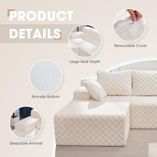 Modular L-Shape Sectional Sofa with Oversized Chaise A47792
