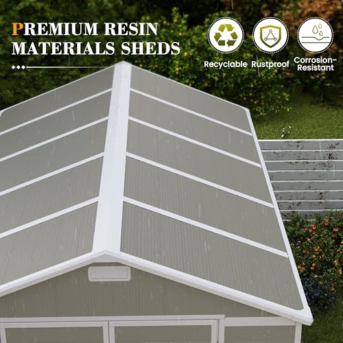 Outdoor Storage Shed 6 x 6 FT Resin Garden Shed with Lockable Door U891
