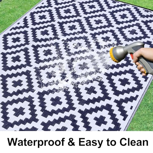 Waterproof Outdoor Rug 5x8 ft, Reversible Plastic Straw Patio Mat Z2613