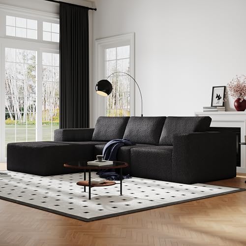 Modular Sectional Couch with L-Shape Chaise, Deep Seat, White Q446344