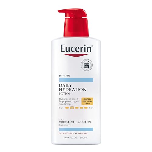 Daily Hydration Lotion with SPF 15 for Dry Skin, 16.9 fl oz Pump Bottle, Pack of 3 V1566