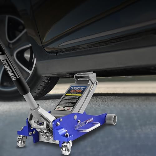 Heavy Duty Hydraulic Floor Jack, Low Profile Steel Racing Jack, 2 Ton Capacity, Blue H1350