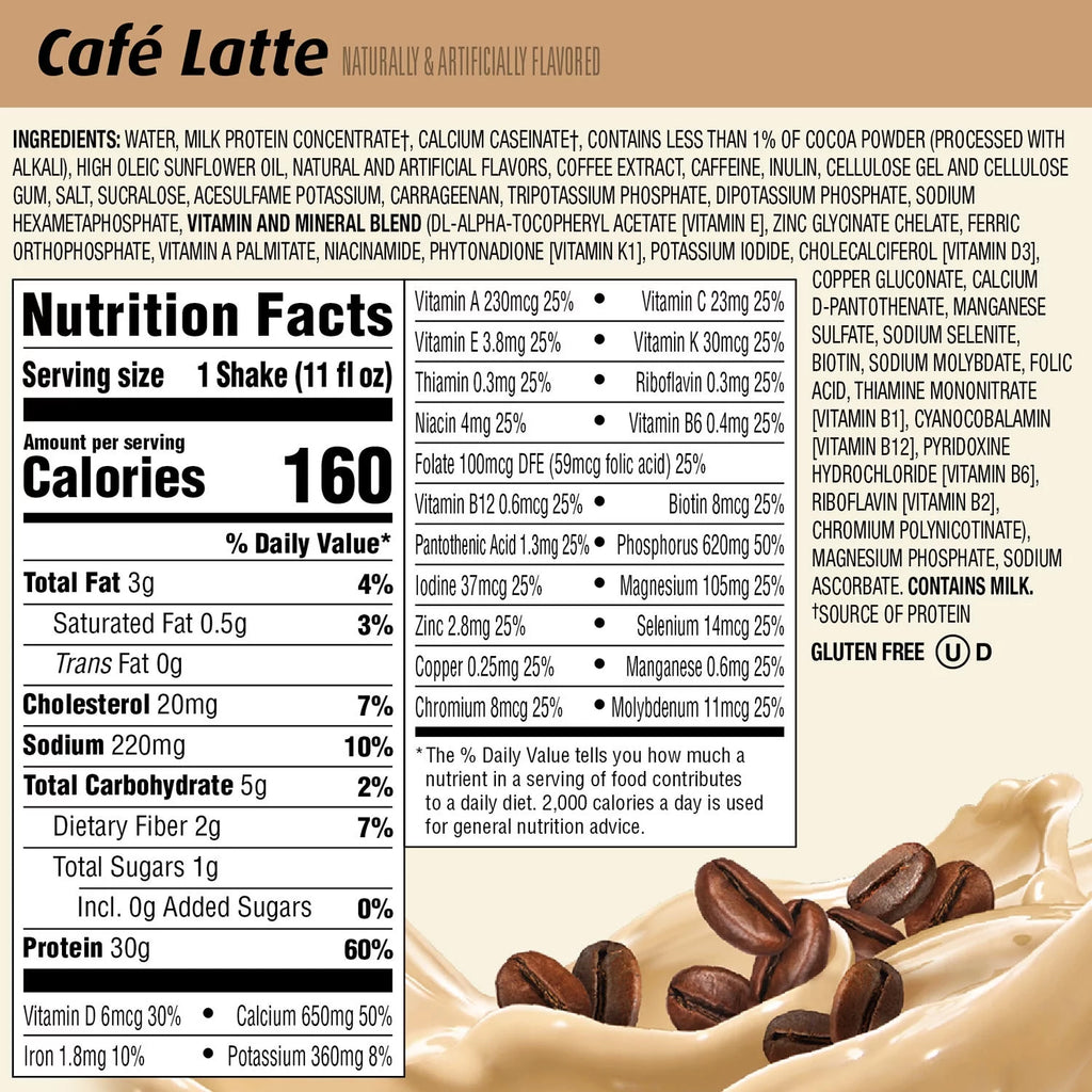 Café Latte High Protein Shake, 11 fl oz, 15 Pack A9514