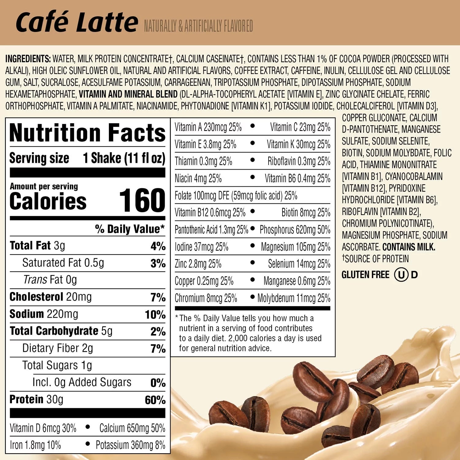 Café Latte High Protein Shake, 11 fl oz, 15 Pack A9514