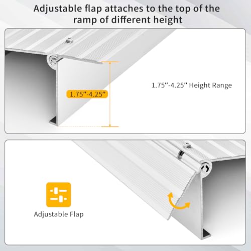 Door Threshold Ramp with Non-Slip Surface, 3 Inch Rise for Wheelchairs and Scooters Q959