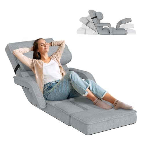 Folding Floor Chair with Adjustable Backrest, Portable Recliner Seat for Adults N6716