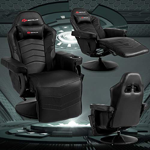 Massage Gaming Chair with Adjustable Backrest and Footrest G669073