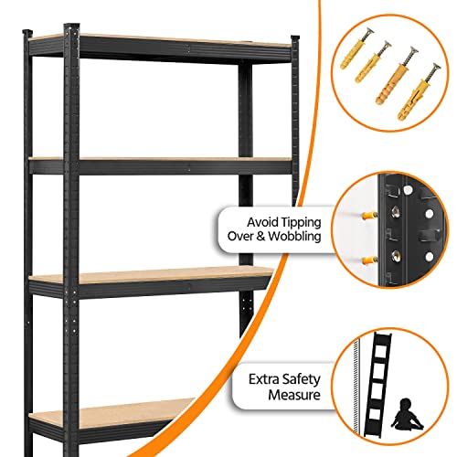 5-Tier Adjustable Metal Shelving Unit for Garage, Pantry, and Warehouse M7734