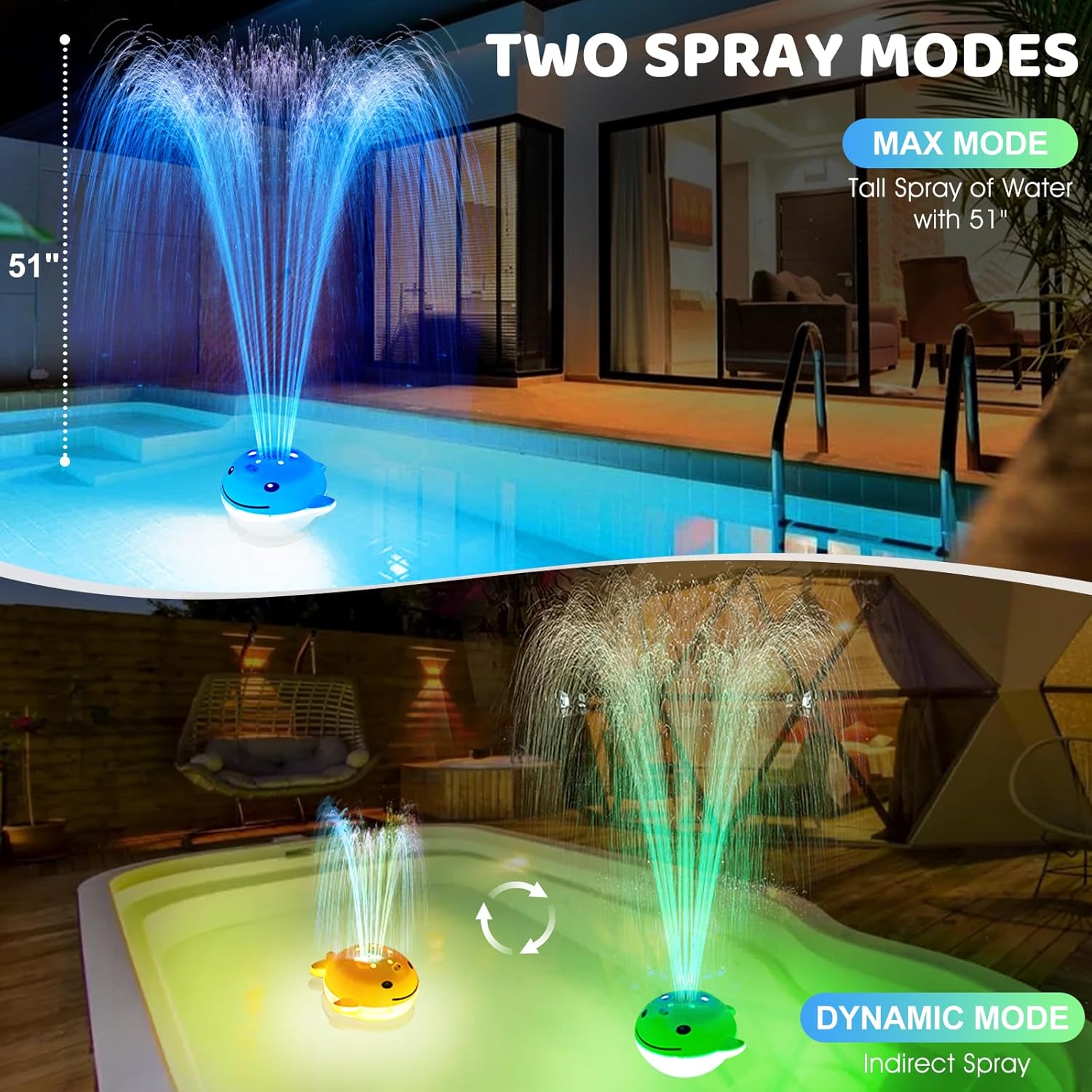 Floating Pool Fountain with Lights and Remote G183