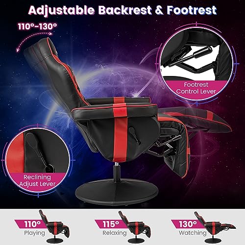 Massage Gaming Chair with Adjustable Backrest and Footrest G669073