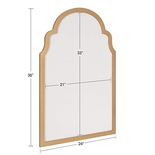 Framed Arch Fabric Pinboard, 24 x 36, Gold, Modern Bulletin Board for Wall L20169