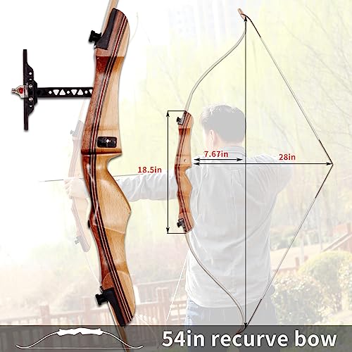 54" Takedown Recurve Bow for Adult Beginners Target Practice L158508