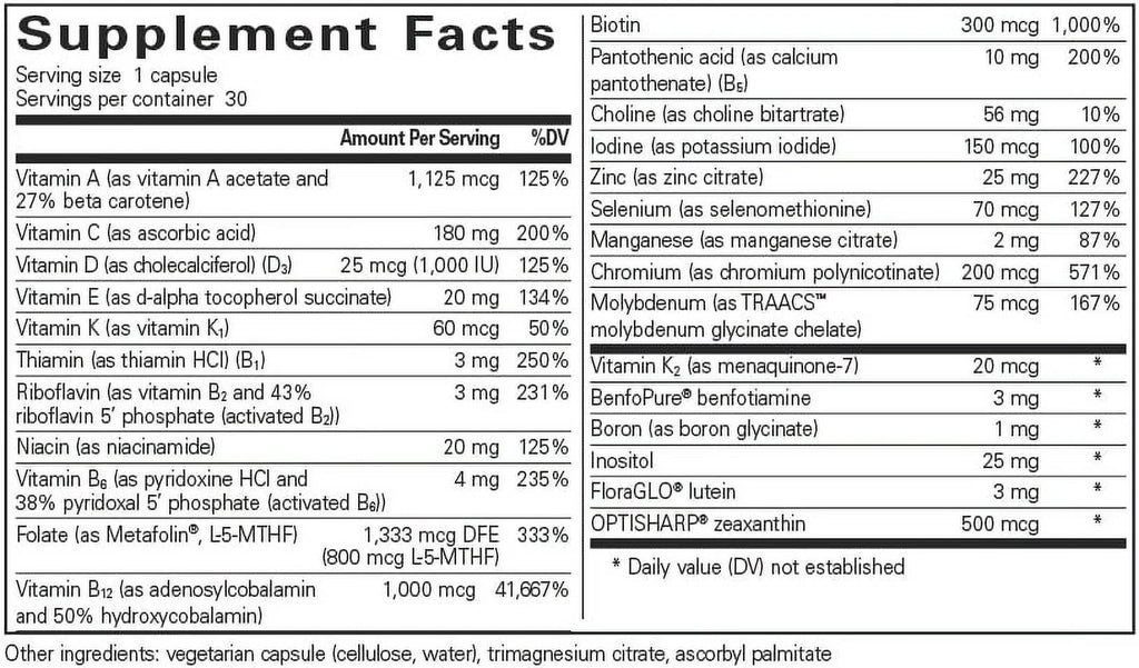 Multivitamin Supplement with Genetic Support, 30 Capsules Z857708
