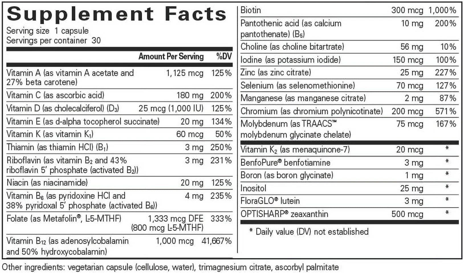 Multivitamin Supplement with Genetic Support, 30 Capsules Z857708