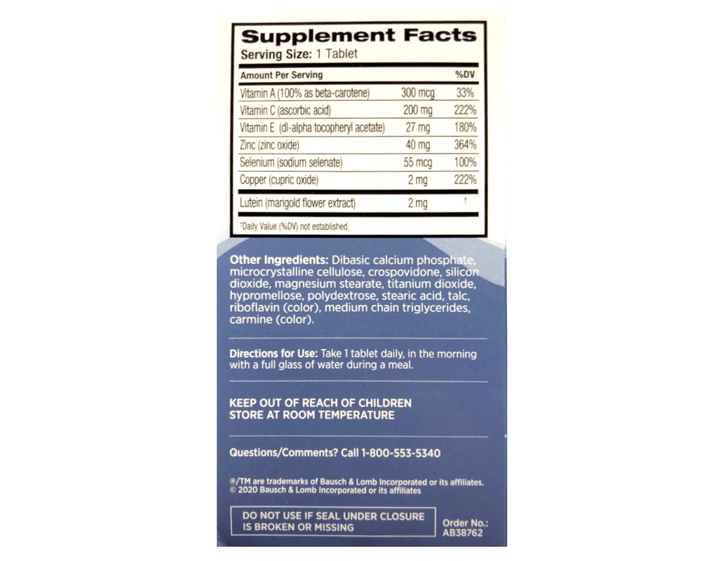 Vitamin & Mineral Supplement Tablets with Lutein, 120 Count (Pack of 2) X940