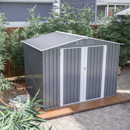 Outdoor Storage Shed, Heavy-Duty All-Weather Tool Shed with Lockable Doors C3585