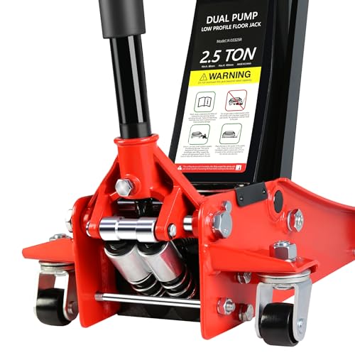 Heavy Duty Hydraulic Floor Jack, Low Profile Steel Racing Jack, 2 Ton Capacity, Blue H1350