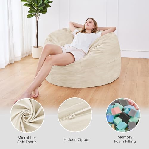 Giant Bean Bag Chair Convertible Bed with Microfiber Cover X2136