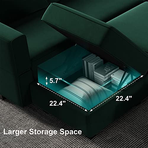 Modular Velvet Sectional Sofa with Chaise Lounge and Storage X4138