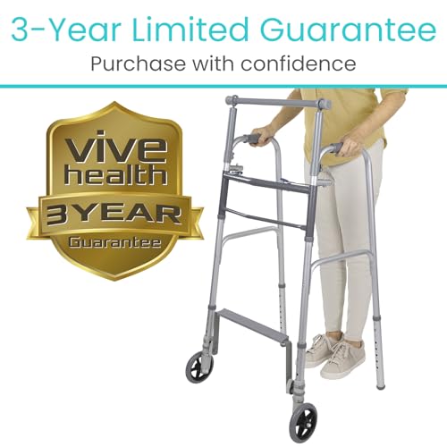 Sit to Stand Walker Rolling Walker for Seniors Lightweight Folding Front 5 Inch Wheels U32854