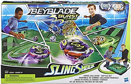 Beyblade Burst Turbo Slingshock Battle Set with Beystadium, Tops & Launchers J689