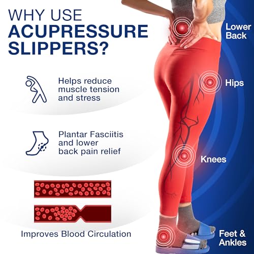 Acupressure Slippers for Plantar Fasciitis Relief Foot Massager U28608