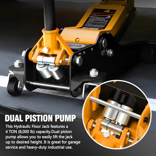 Floor Jack 3 Ton Capacity, Low Profile Heavy Duty Hydraulic Car Jack, Lifting Range 3"-20" O821