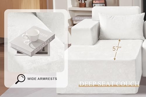 L-Shape Modular Sectional Sofa with Deep Seat, No Assembly Required C597556